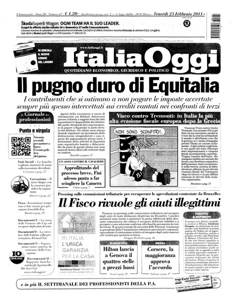 Italia oggi : quotidiano di economia finanza e politica